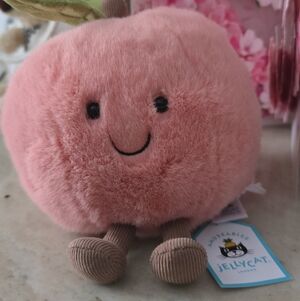 Jellycat Amuseables Peach Plush in Pink and Brown